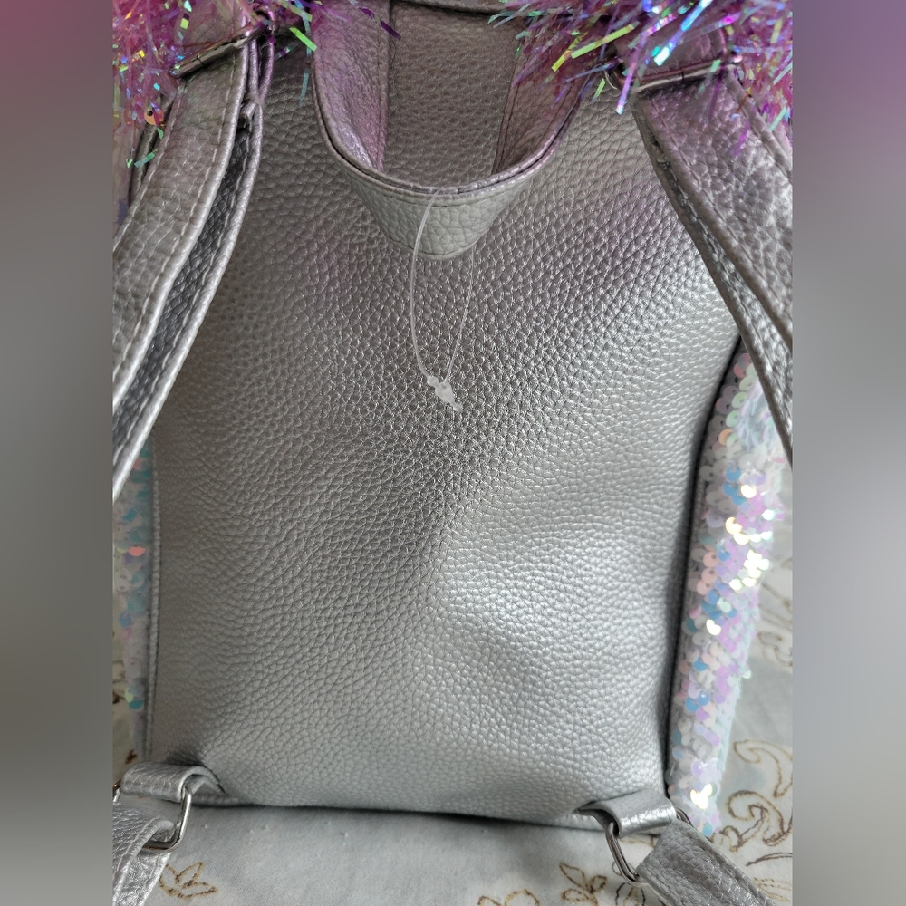 NWOT Justice 'M' Mini Sequin Backpack - Picture 3 of 7